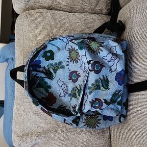 Baggu medium nylon backpack digital denim birds